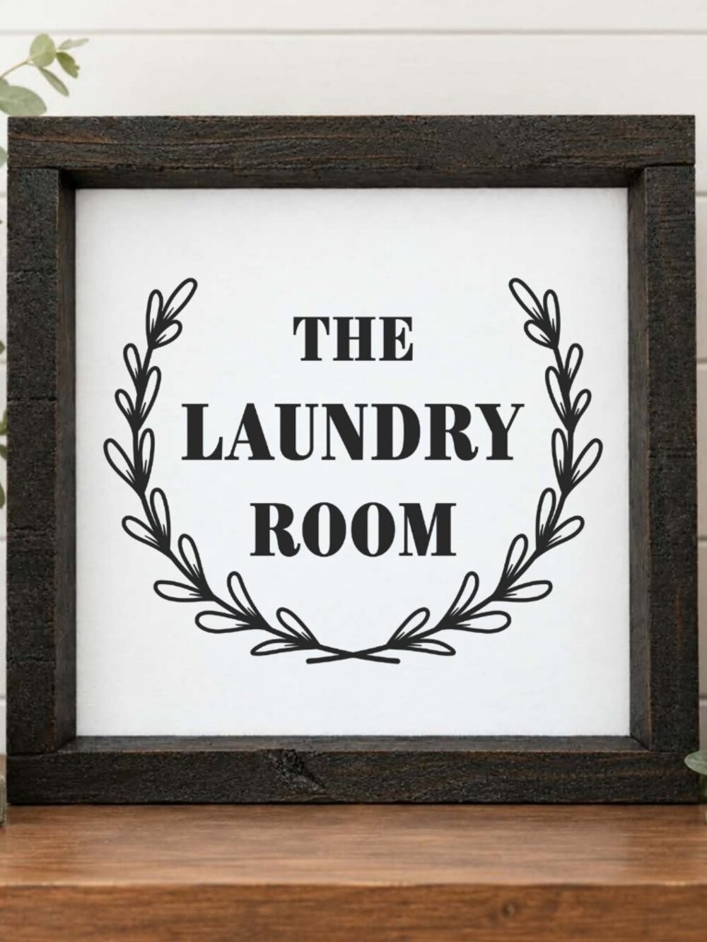 The Laundry Room Handcrafted wood & canvas sign